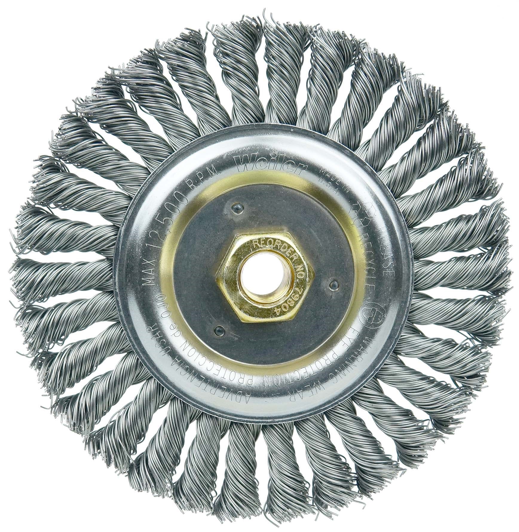 Picture of Dually 6" Filler Pass Weld Cleaning Brush, .023" Steel Wire Fill,5/8"-11 UNC Double-Hex Nut