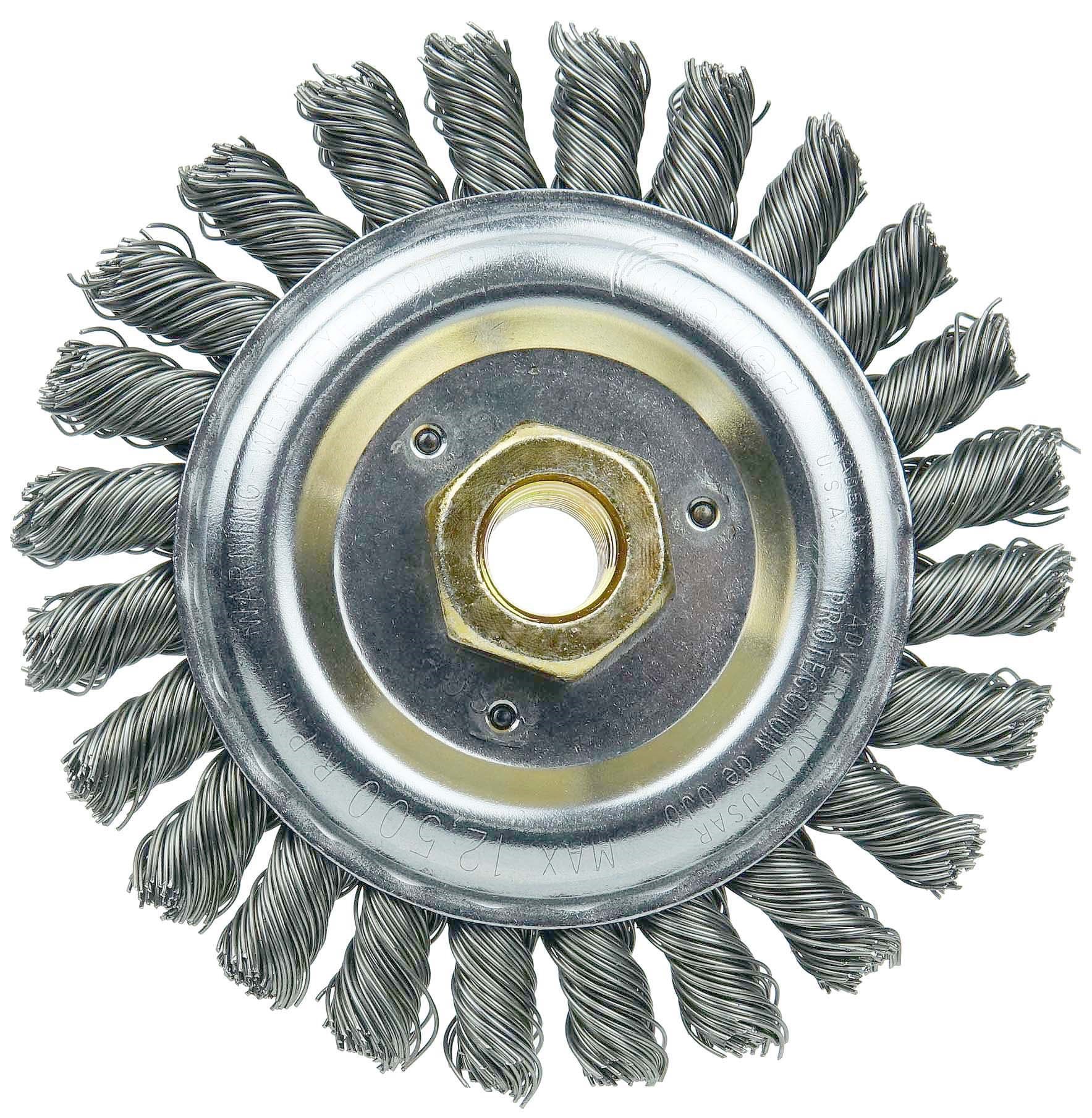 Picture of DUALLY 5" Filler Pass Weld Cleaning Brush, .023" Stainless Fill, 5/8"-11UNC Double-Hex Nut
