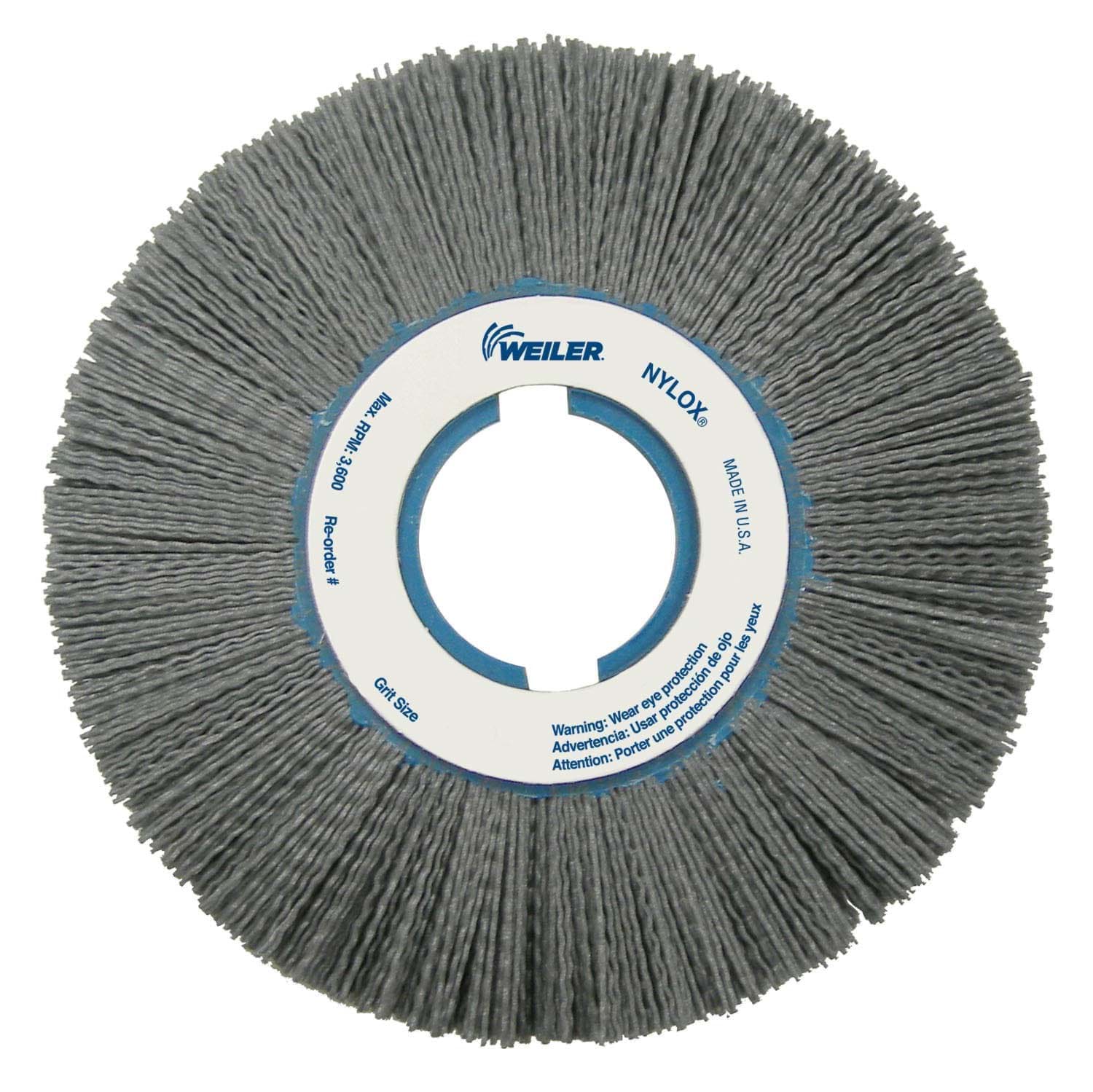Picture of 8" Crimped Filament Nylox Wheel, .040/80SC Fill, 2" Arbor Hole with 1/2" x 1/4" Double Keyway