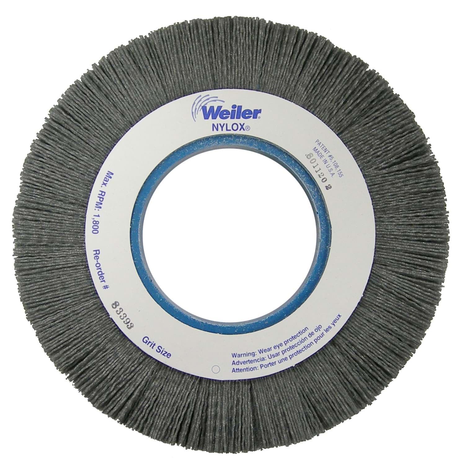 Picture of 8" Crimped Filament Nylox Wheel, .040/80SC Fill, 3-1/4" Arbor Hole