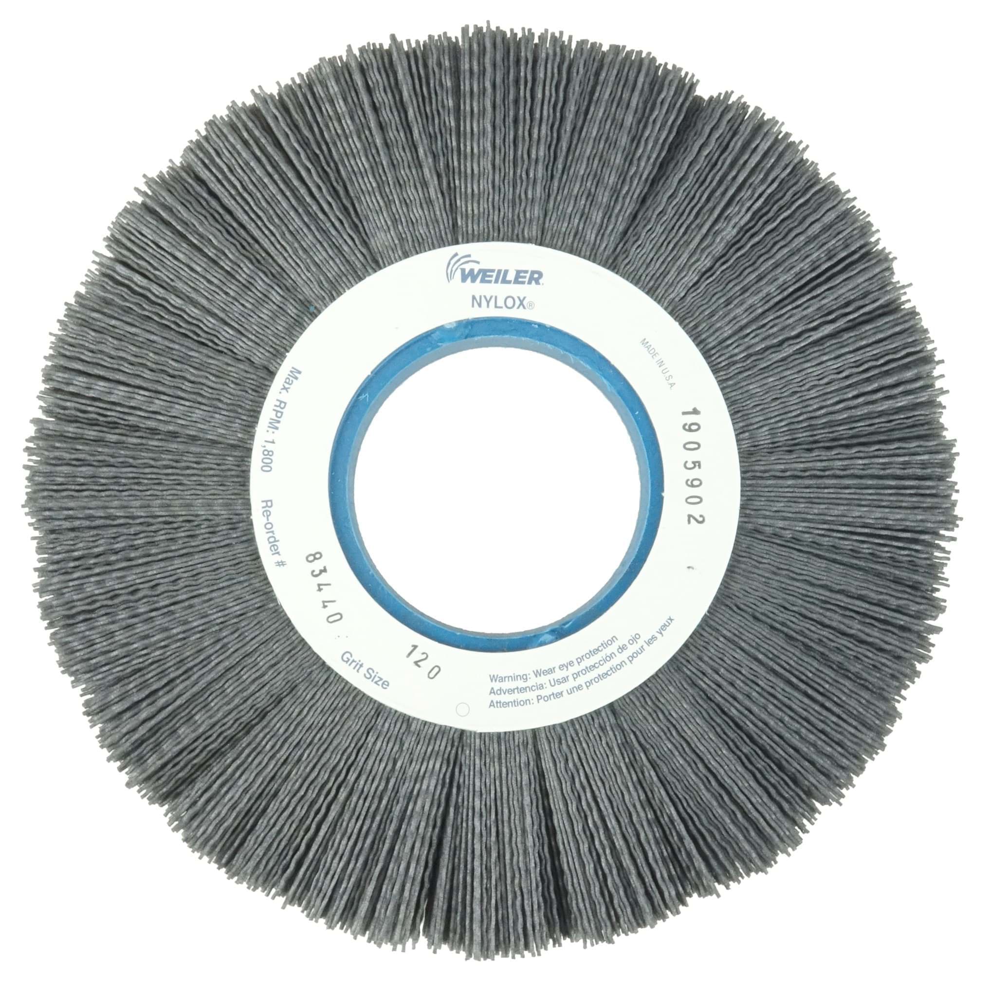 Picture of 10" Crimped Filament Nylox Wheel, .040/120SC Fill, 3-1/4" Arbor Hole