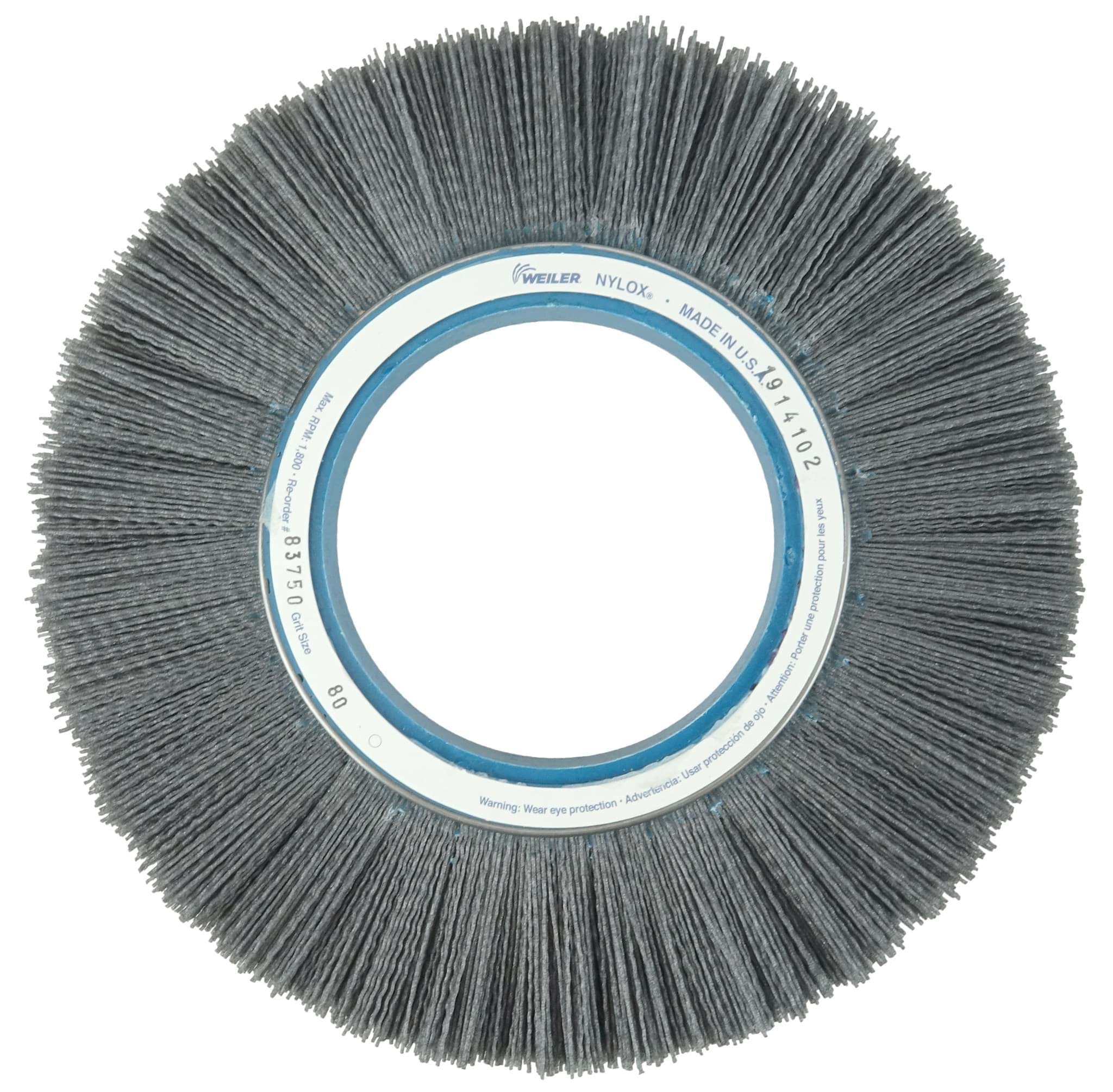 Picture of 12" Crimped Filament Nylox Wheel, .040/120SC Fill, 5-1/4" Arbor Hole