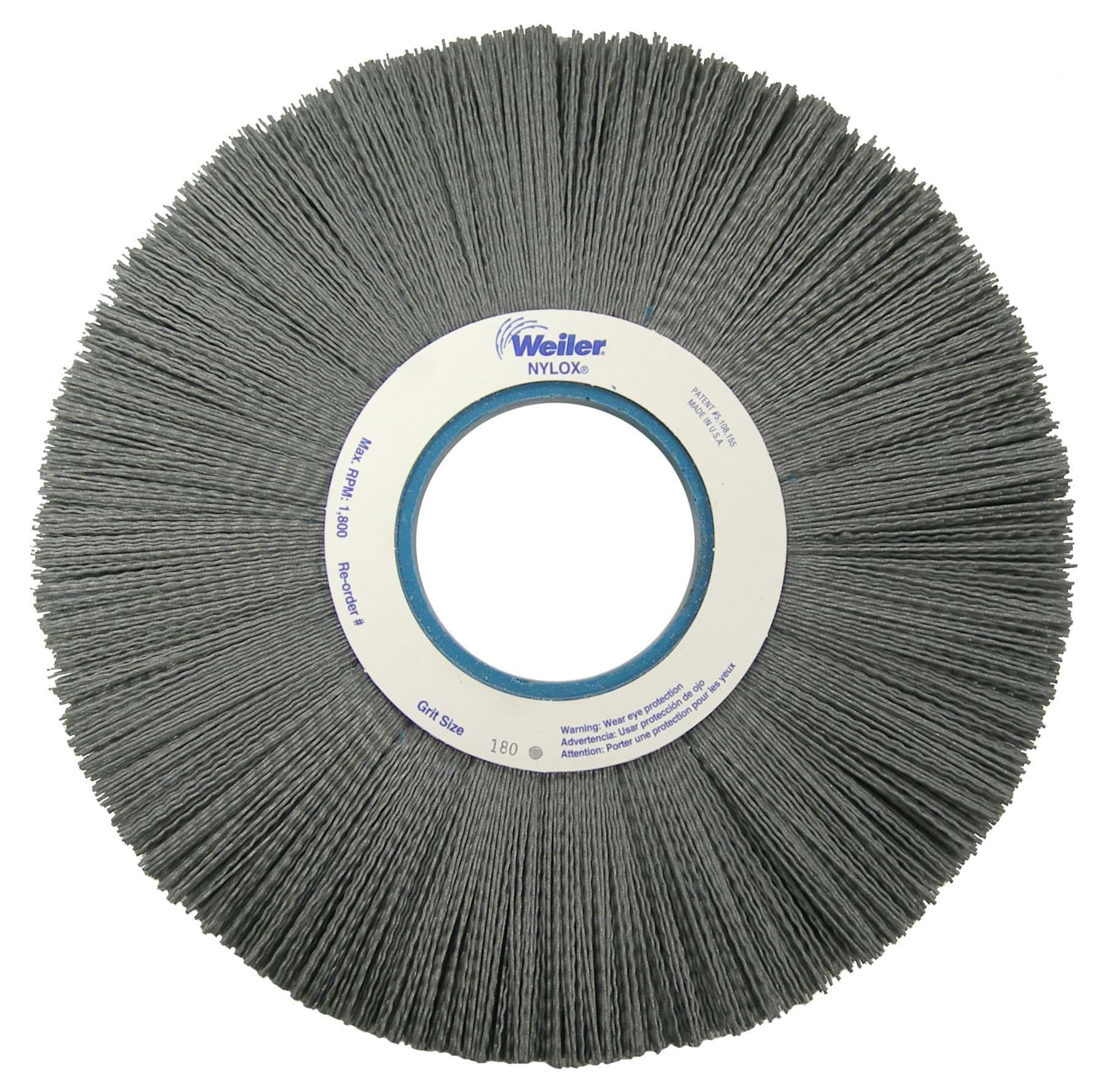 Picture of 12" Crimped Filament Nylox Wheel, .035/180SC Fill, 4-1/4" Arbor Hole