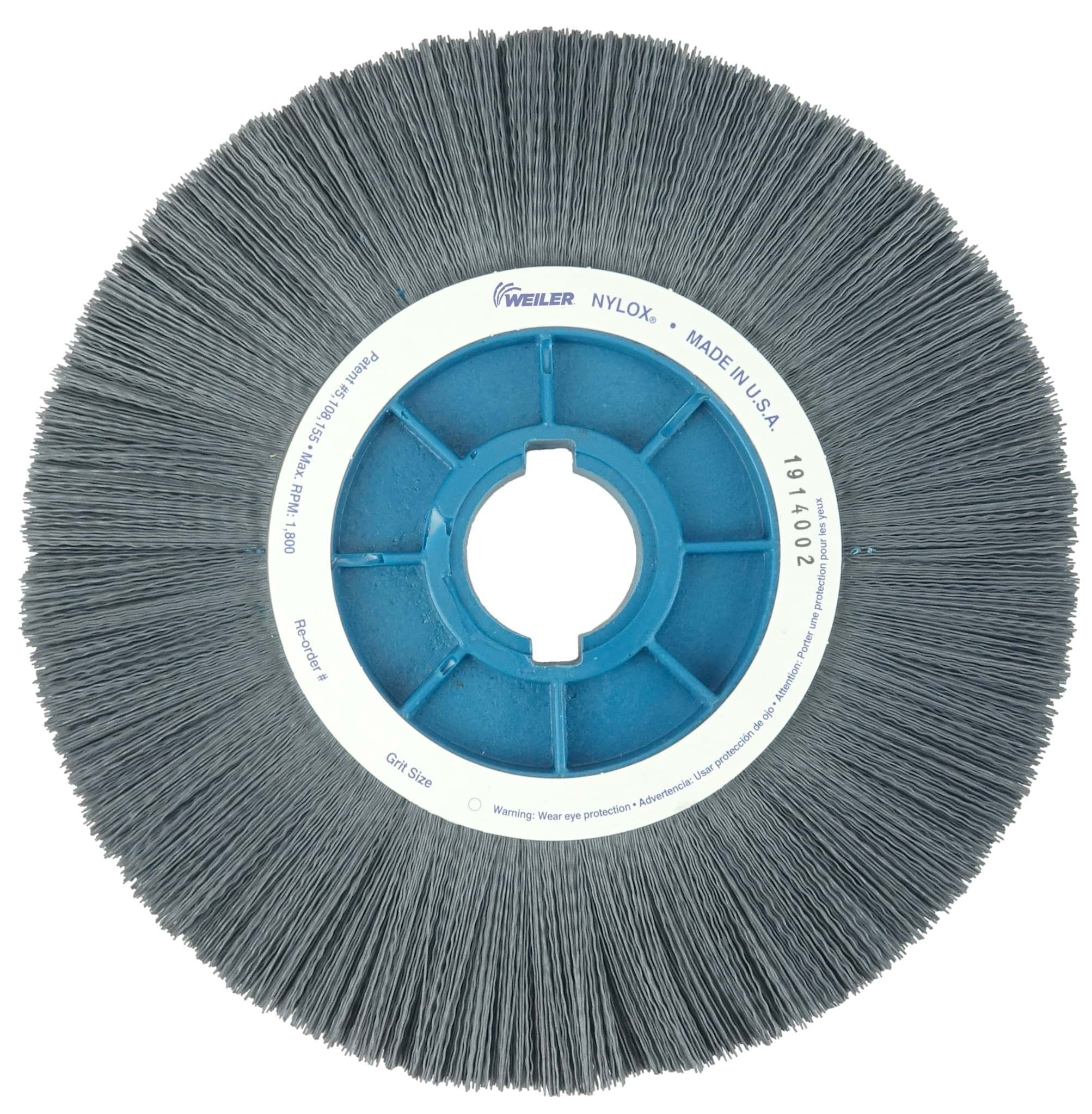 Picture of 12" Crimped Filament Nylox Wheel, .022/320SC Fill, 5-1/4"-2" Arbor Hole