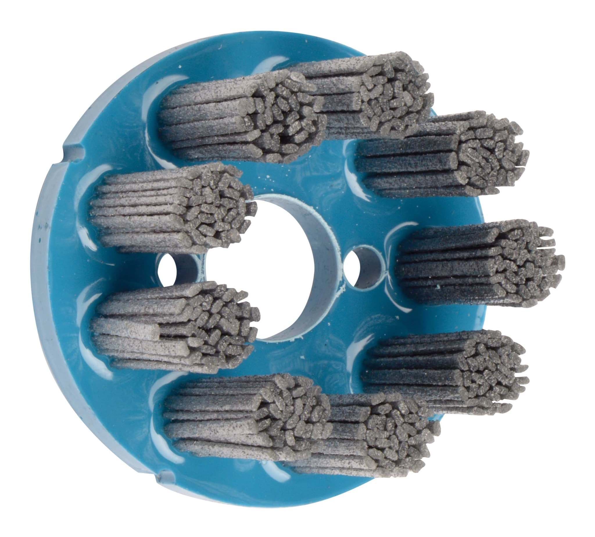 Picture of 3" Nylox Disc Brush, Rectangular  Filament, 80SC Fill Grit, 7/8" Arbor Hole