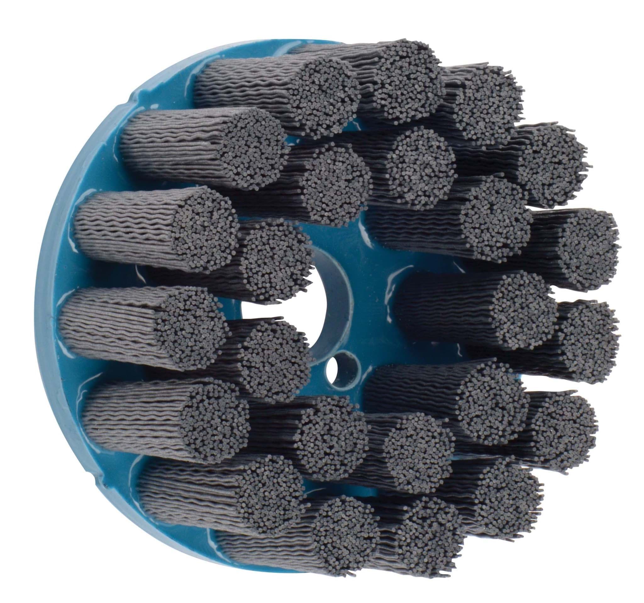 Picture of 4" Nylox Disc Brush, Crimped Filament, .022/320SC Fill, 7/8" Arbor Hole