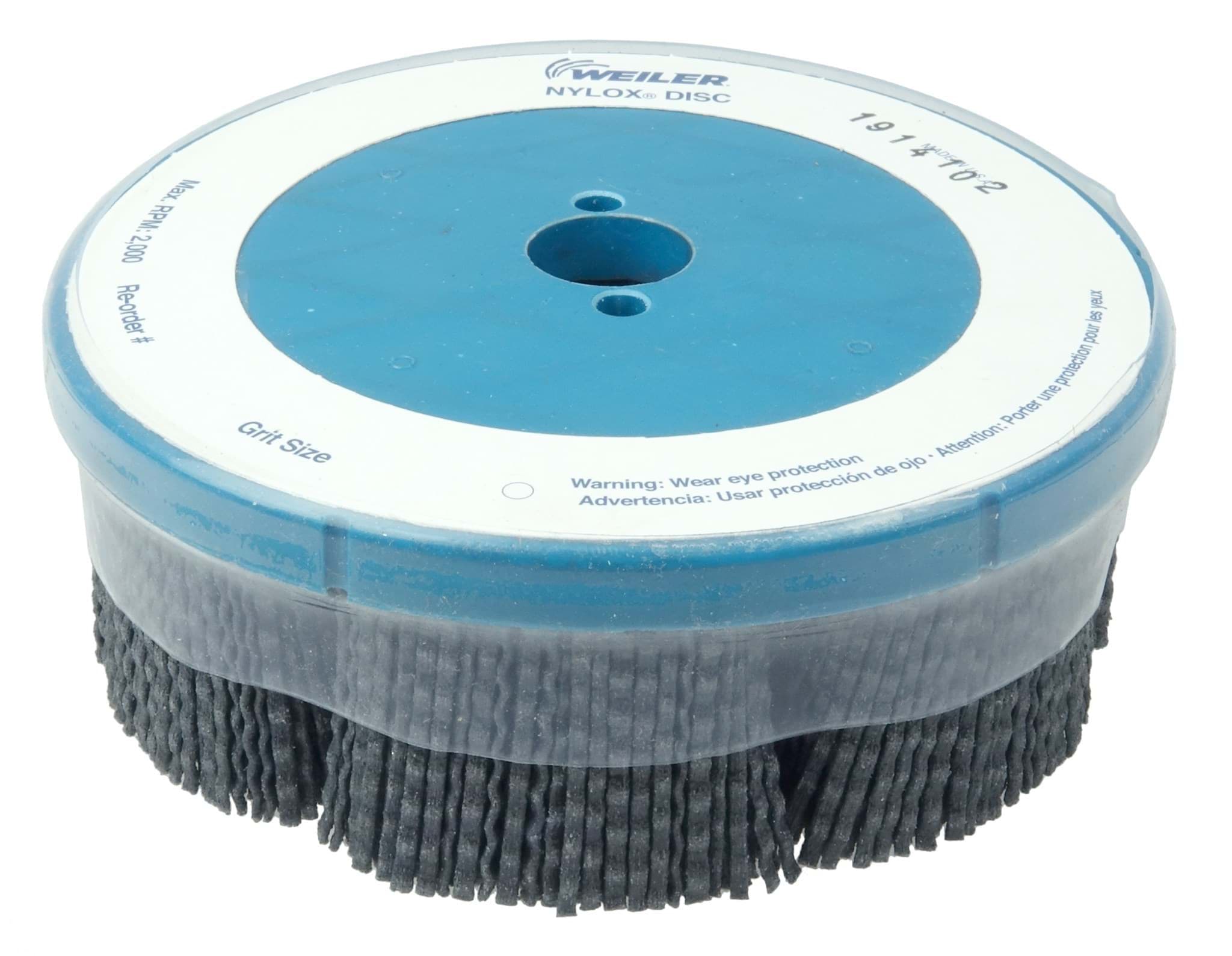 Picture of 6" Maximum Density Nylox Disc Brush, 80SC Crimped Rectangular Fill, Banded