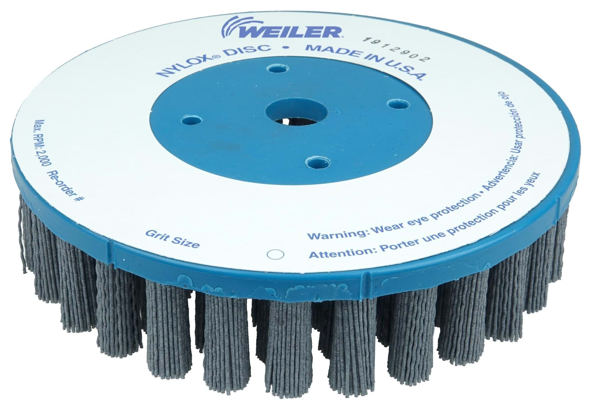 Picture of 8" Nylox Disc Brush, Crimped Filament, .035/180SC Fill, 7/8" Arbor Hole