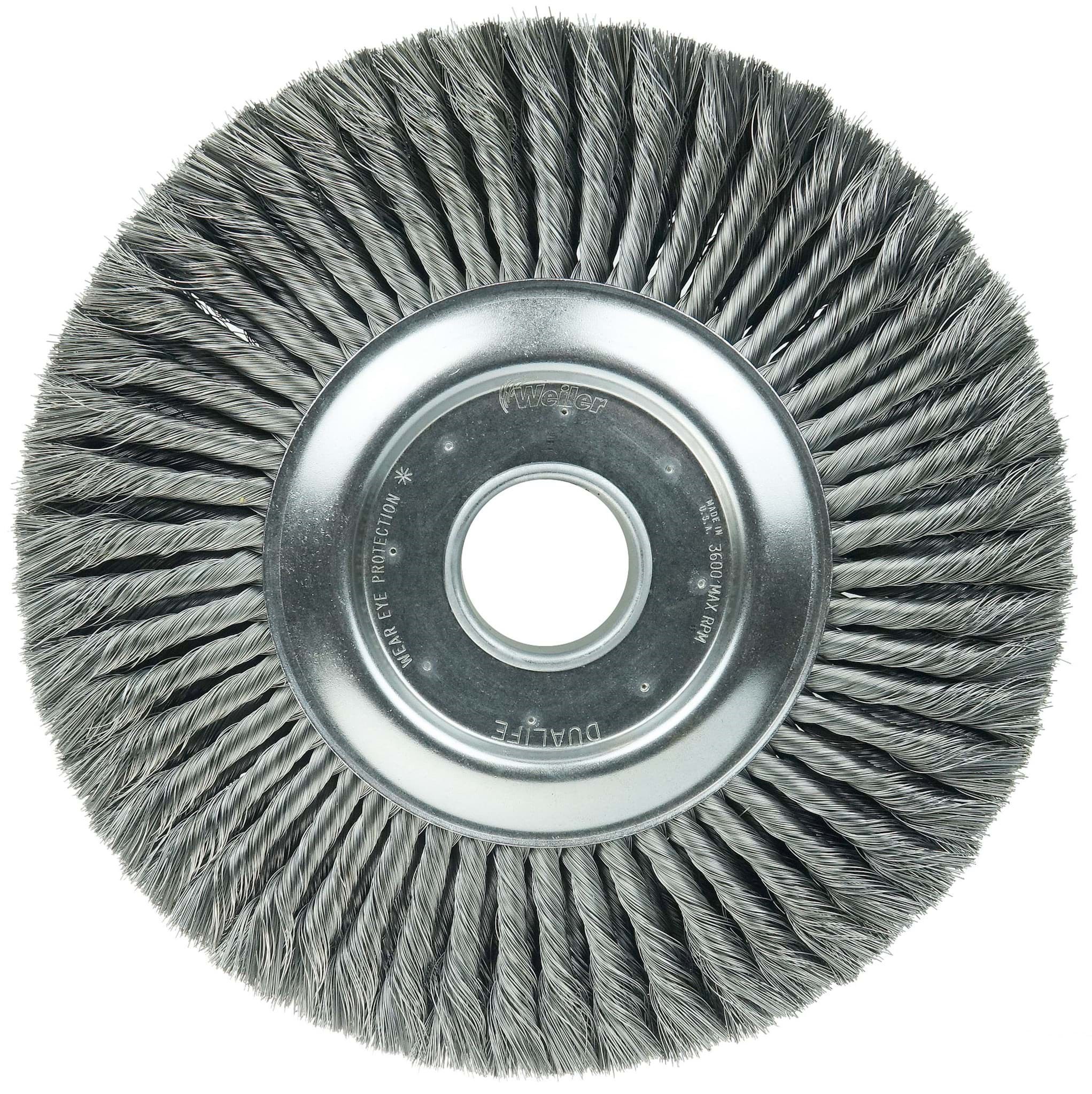Picture of 12" Wide Face Standard Twist Knot Wire Wheel, .014" Steel Fill, 2" Arbor Hole