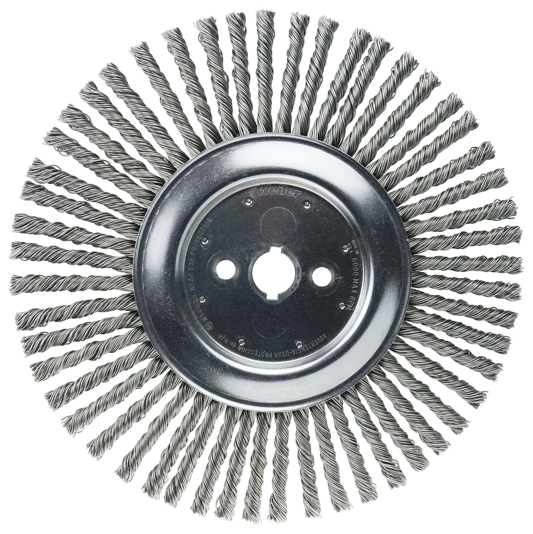 Picture of 12" Cable Twist Knot Wire Wheel, .035" Steel Fill, 1" Arbor Hole