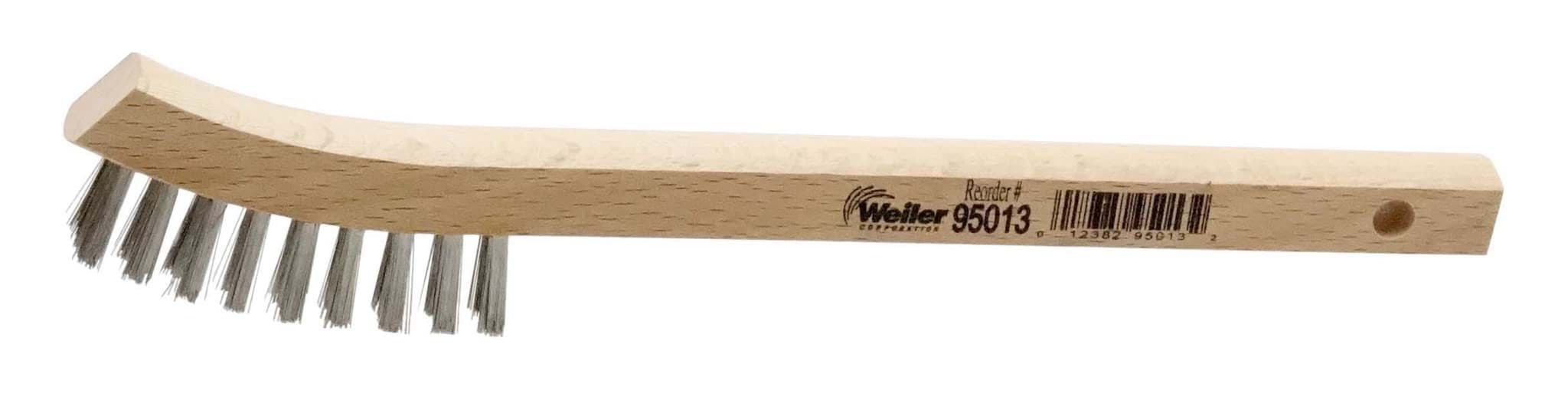 Picture of Small Hand Wire Scratch Brush, Stainless Steel Fill, Wood Block, 2 x 9 Rows