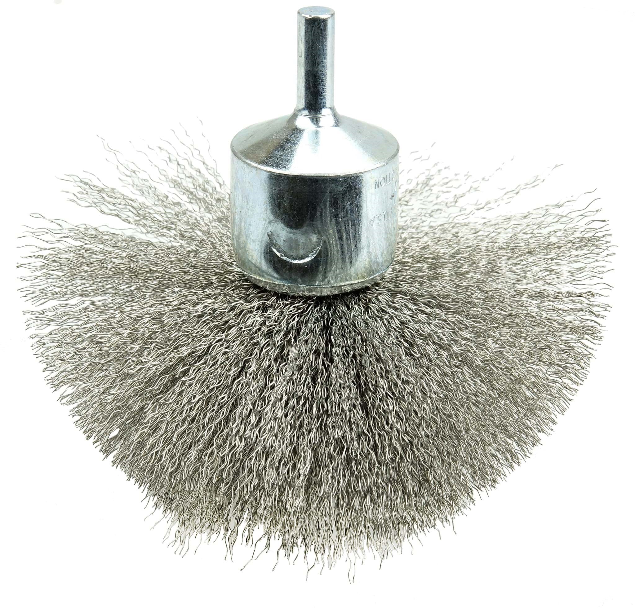 Picture of 4" Circular Flared Crimped Wire End Brush, .008" Stainless Steel Fill