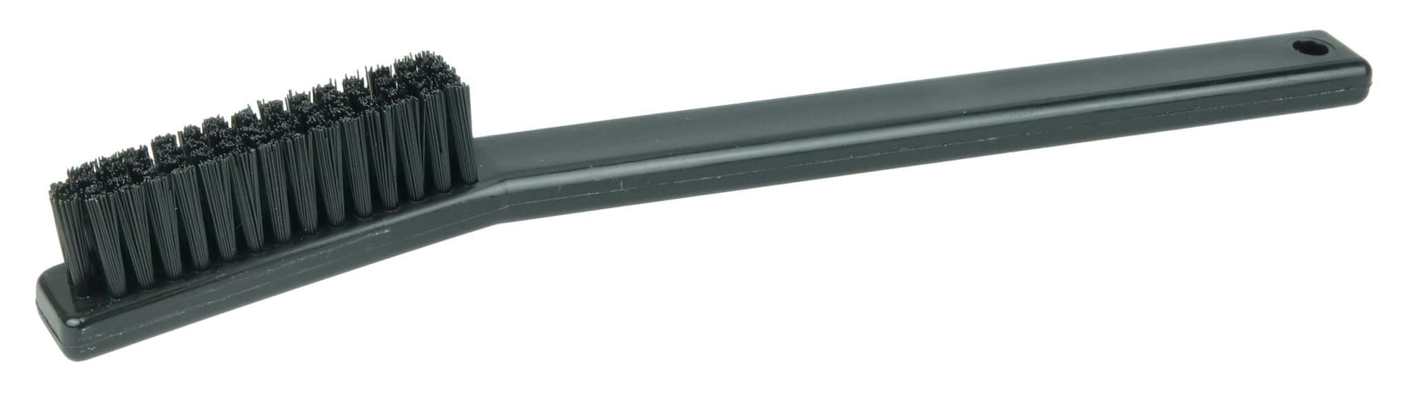 Picture of Small Hand Wire Scratch Brush, Straight Black Nylon Fill, Plastic Block, 4 x 15"