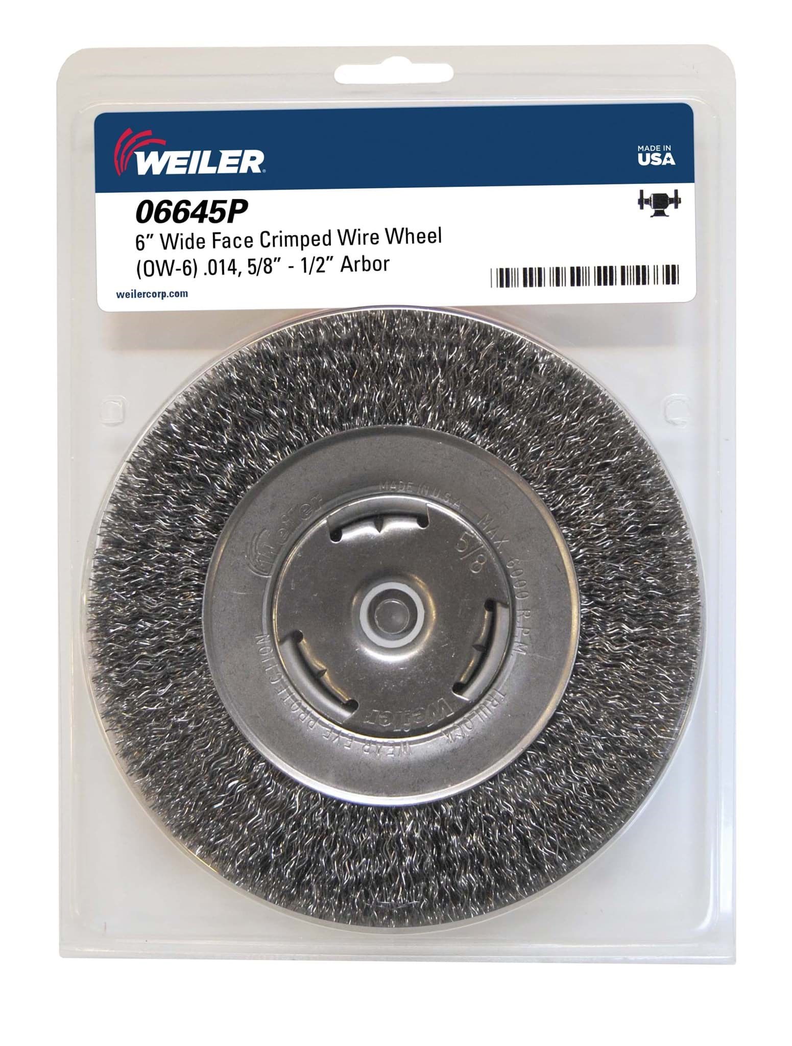 Picture of 6" Bench Grinder Wheel, Wide Face, .014" Steel Fill, 5/8"-1/2" Arbor Hole, Retail Pack