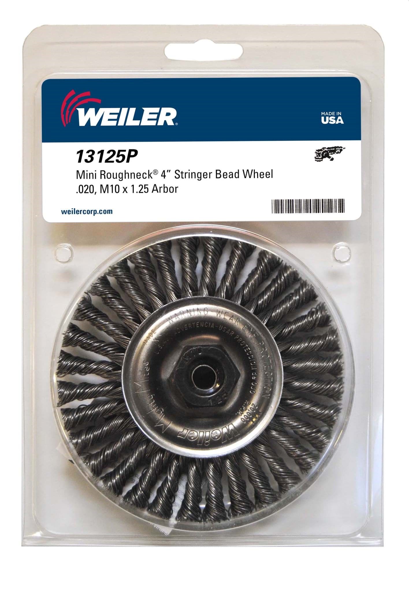 Picture of Mini Roughneck 4" Stringer Bead Wheel, .020" Steel Fill, M10x1.25 Nut, Retail Pack