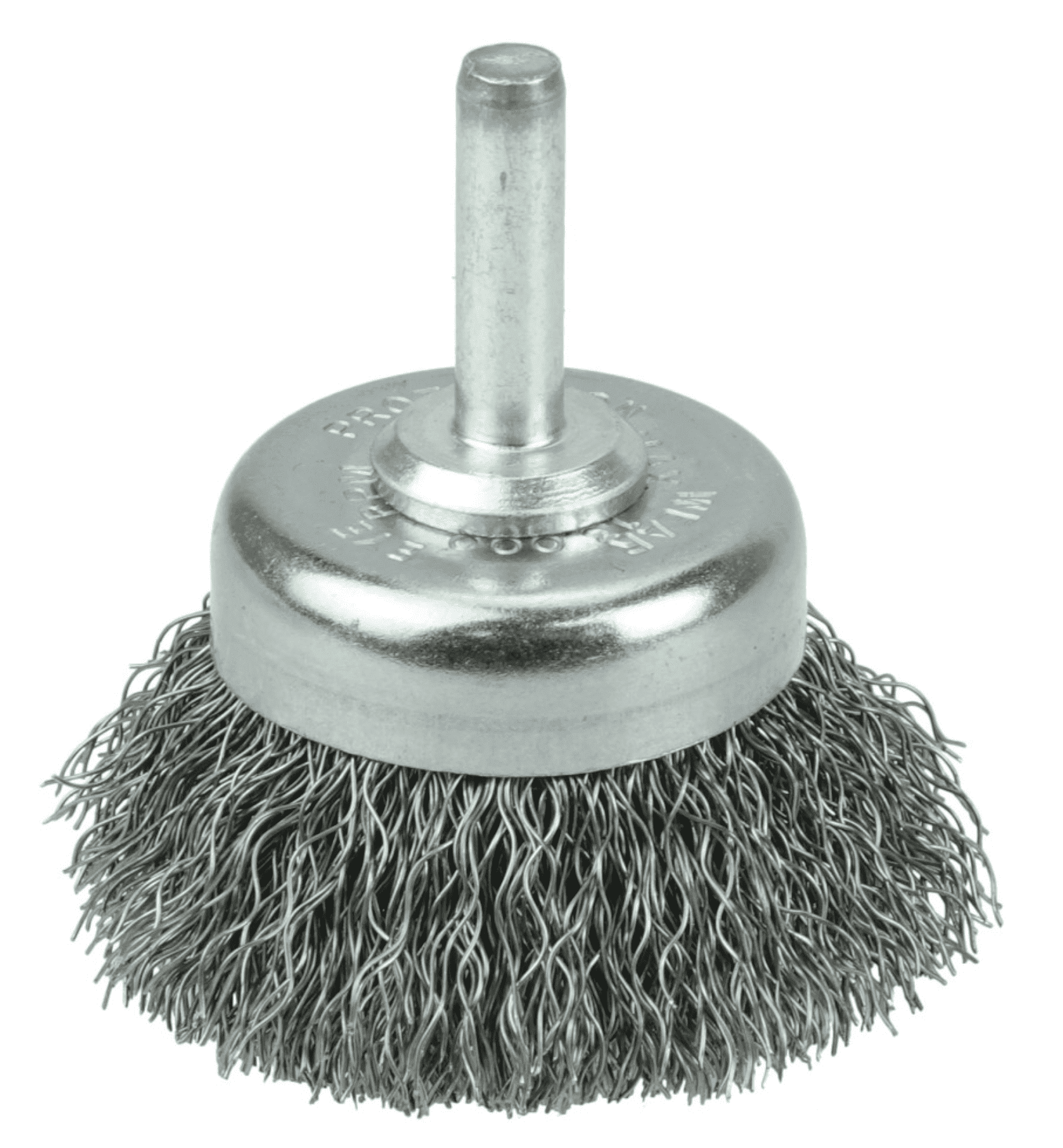 Picture of 1 3/4" Crimped Wire Utility Cup Brush .0118" Steel Fill, 1/4" Stem