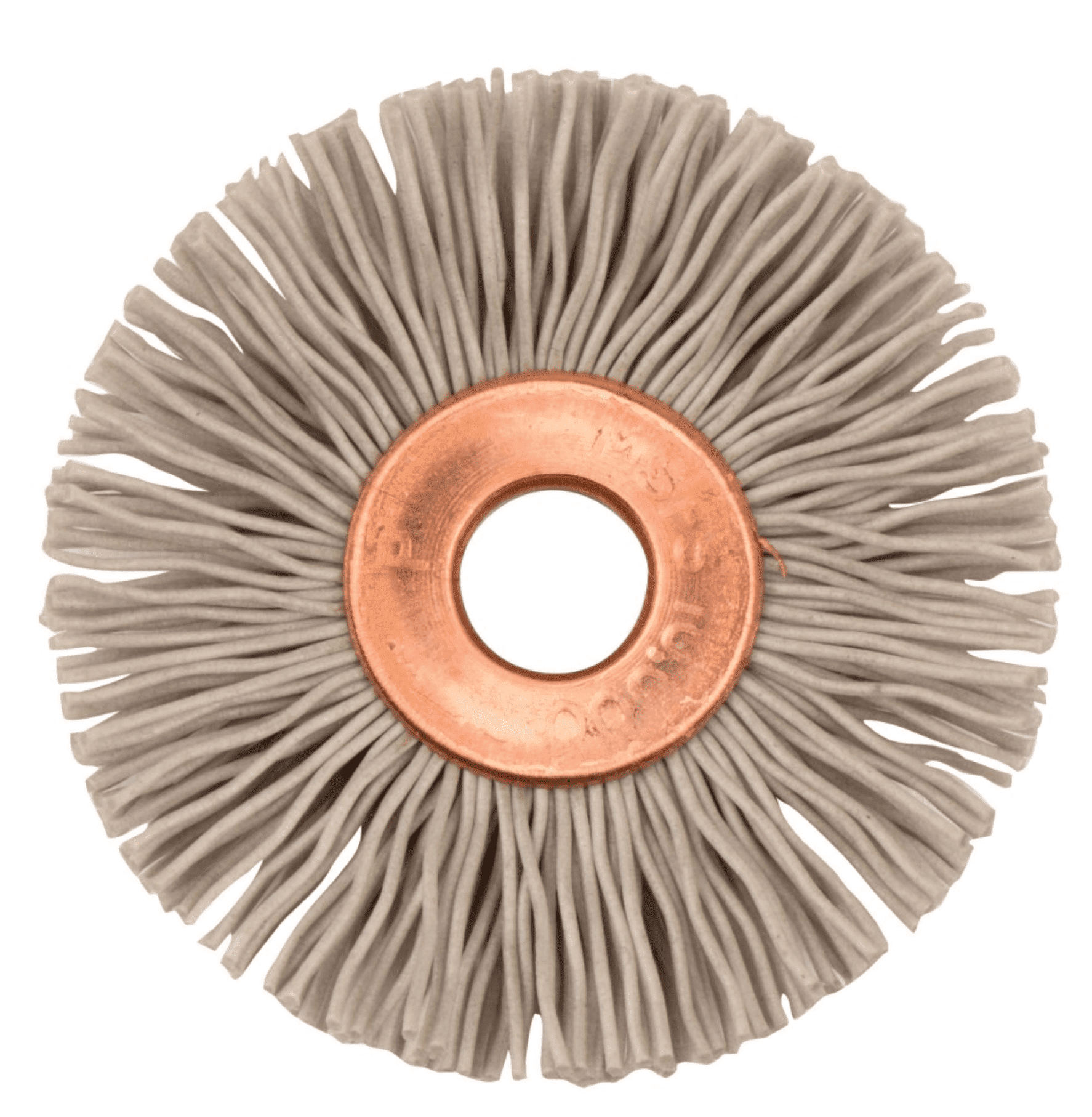 Picture of 1-3/8" Small Diameter Nylox Wheel Brush, .018/500AO Crimped Fill, 1/4" Arbor Hole