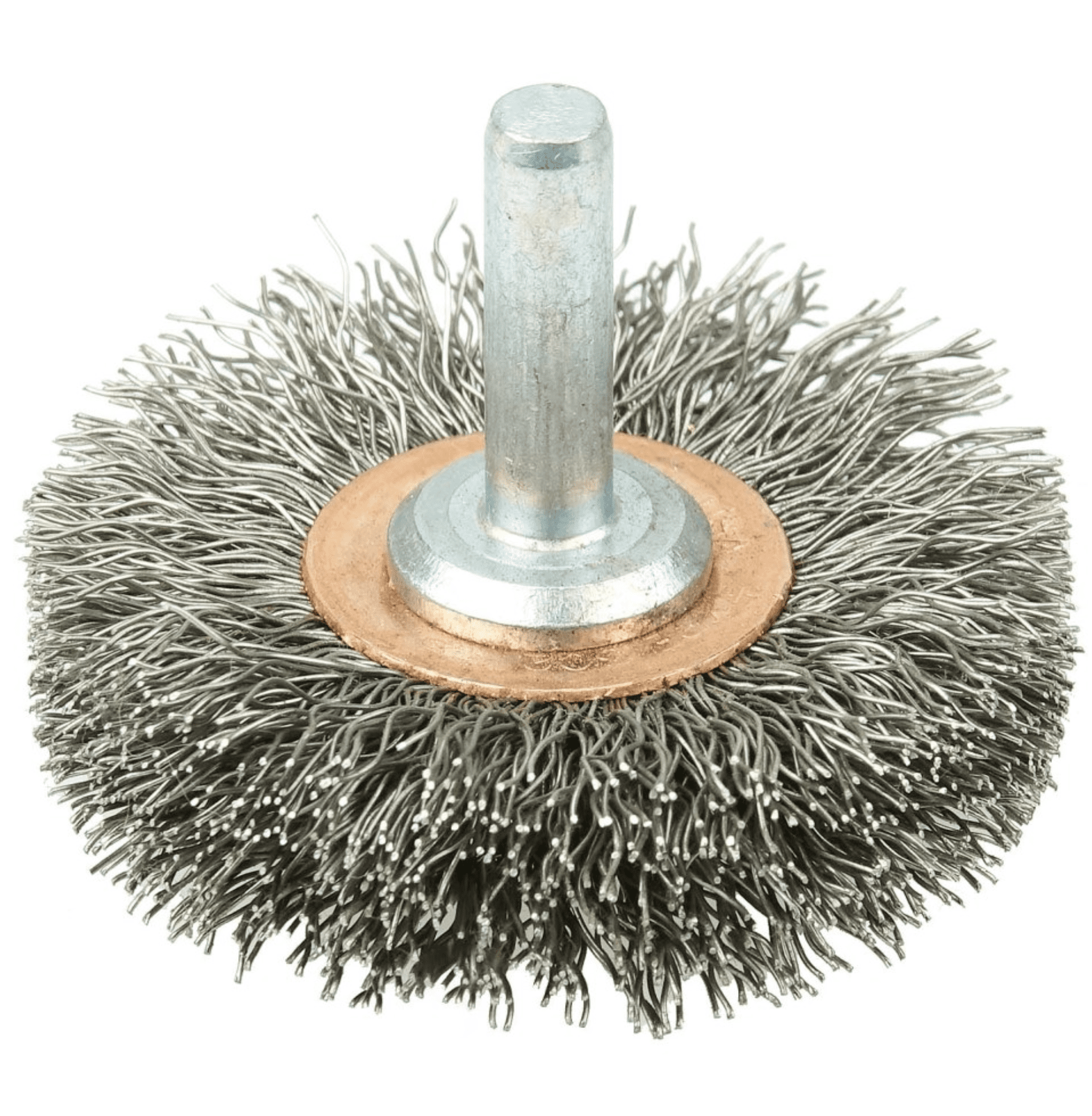 Picture of 2" Narrow Face Stem-Mounted Crimped Wire Wheel, .0118" Stainless Steel Fill, 1/4" Stem