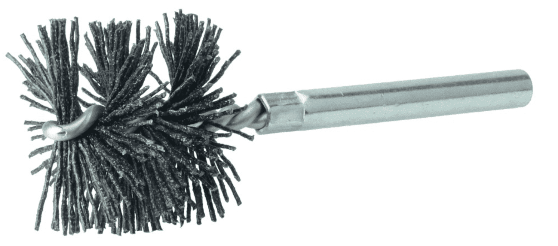 Picture of Burr-Rx 1-1/4"-Dia Power Tube Brush, .026/120CG Crimped Fill, 1" Brush Length, 3-1/2" Overall Length