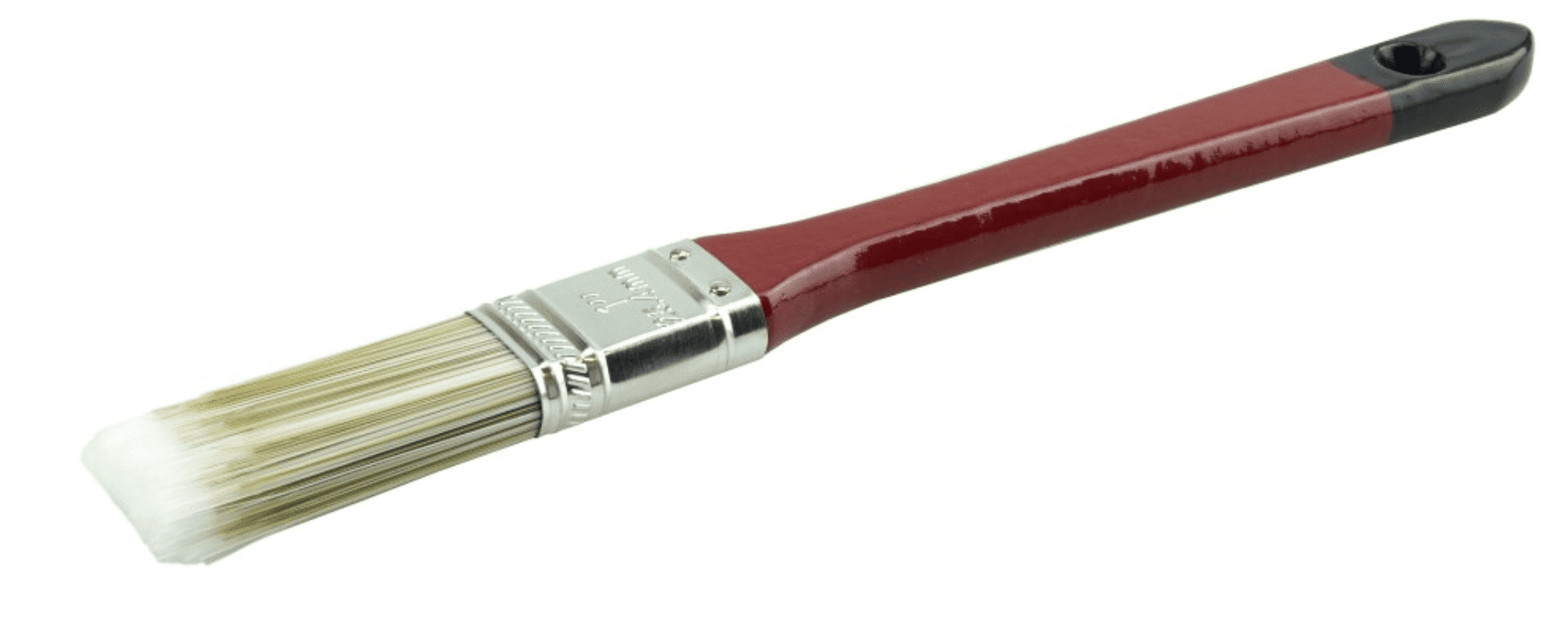 Picture of 1" Flat Sash Brush, Poly/Nylon Fill,  2-1/4" Trim Length, Red Lacquered Handle