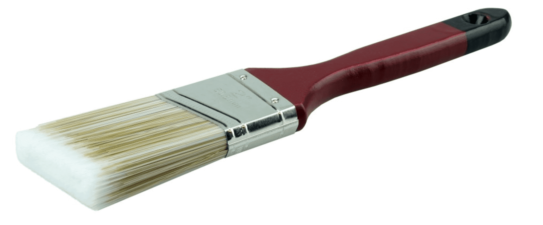 Picture of 2" Angled Sash Brush, Poly/Nylon Fill,  2-1/2" Trim Length, Red Foam Handle
