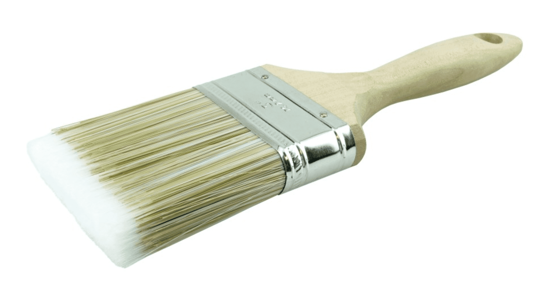 Picture of 3" Wall Paint Brush, Poly/Nylon Fill, 3-1/4" Trim Length, Sanded Wood Handle