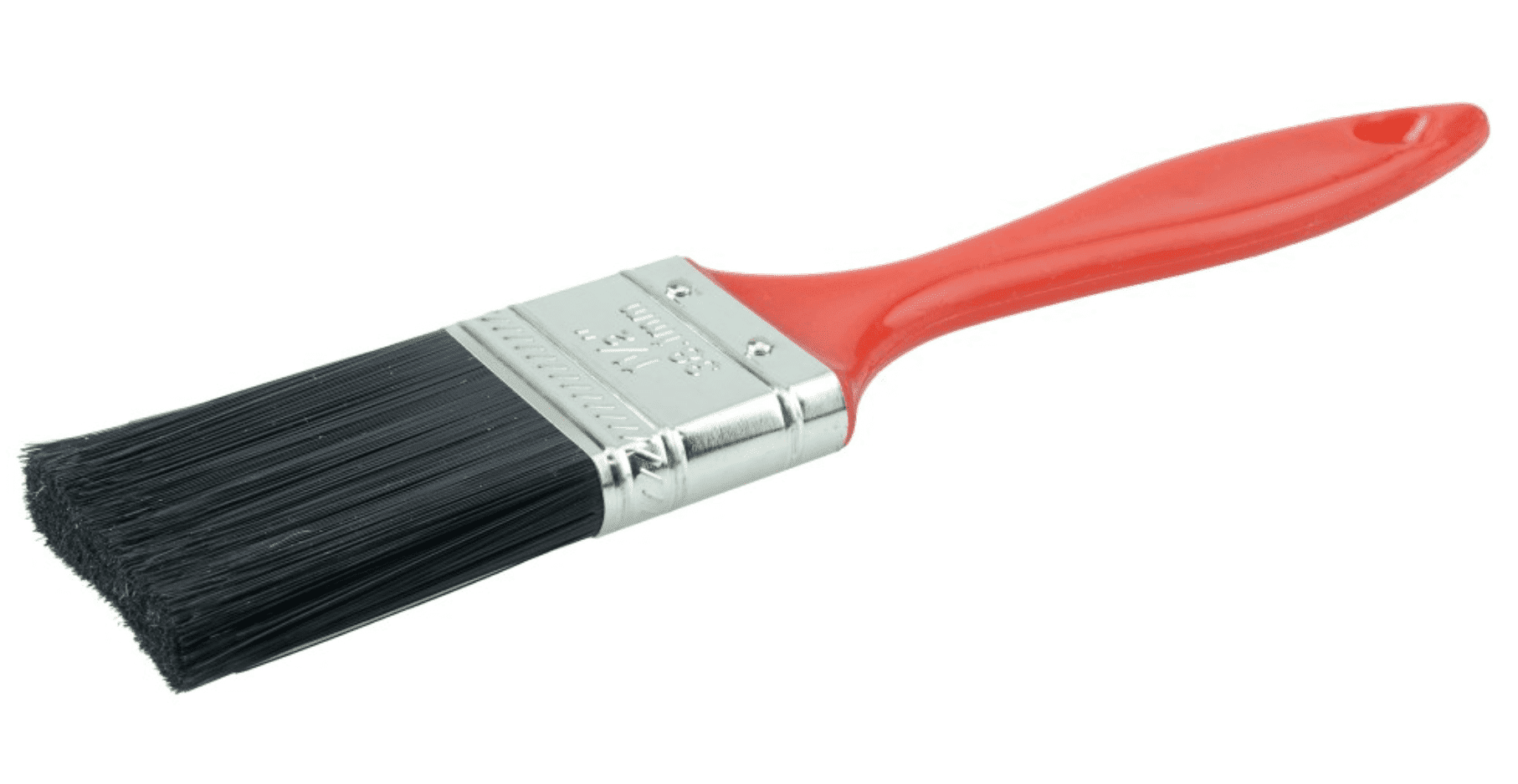 Picture of 1-1/2" Industrial Varnish Brush, Black Polyester, 2" Trim Length, Red Plastic Handle