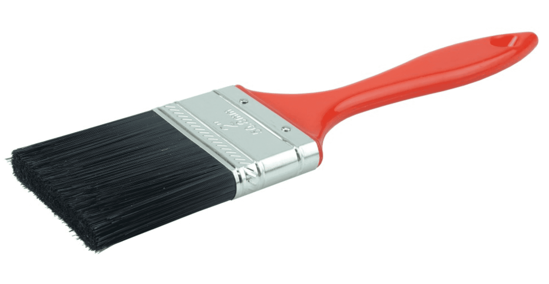 Picture of 2" Industrial Varnish Brush, Black Polyester, 2" Trim Length, Red Plastic Handle