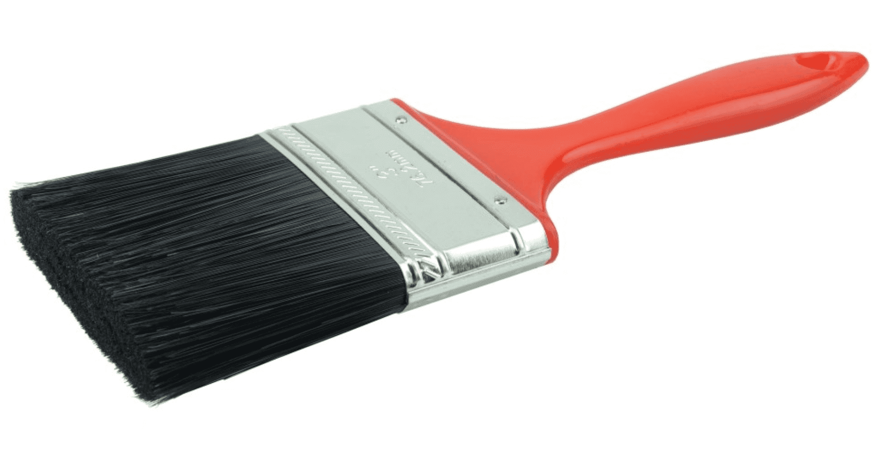 Picture of 3" Industrial Varnish Brush, Black Polyester, 2-1/4" Trim Length, Red Plastic Handle