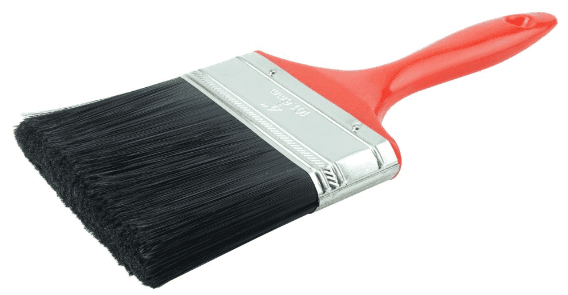 Picture of 4" Industrial Varnish Brush, Black Polyester, 2-3/4" Trim Length, Red Plastic Handle