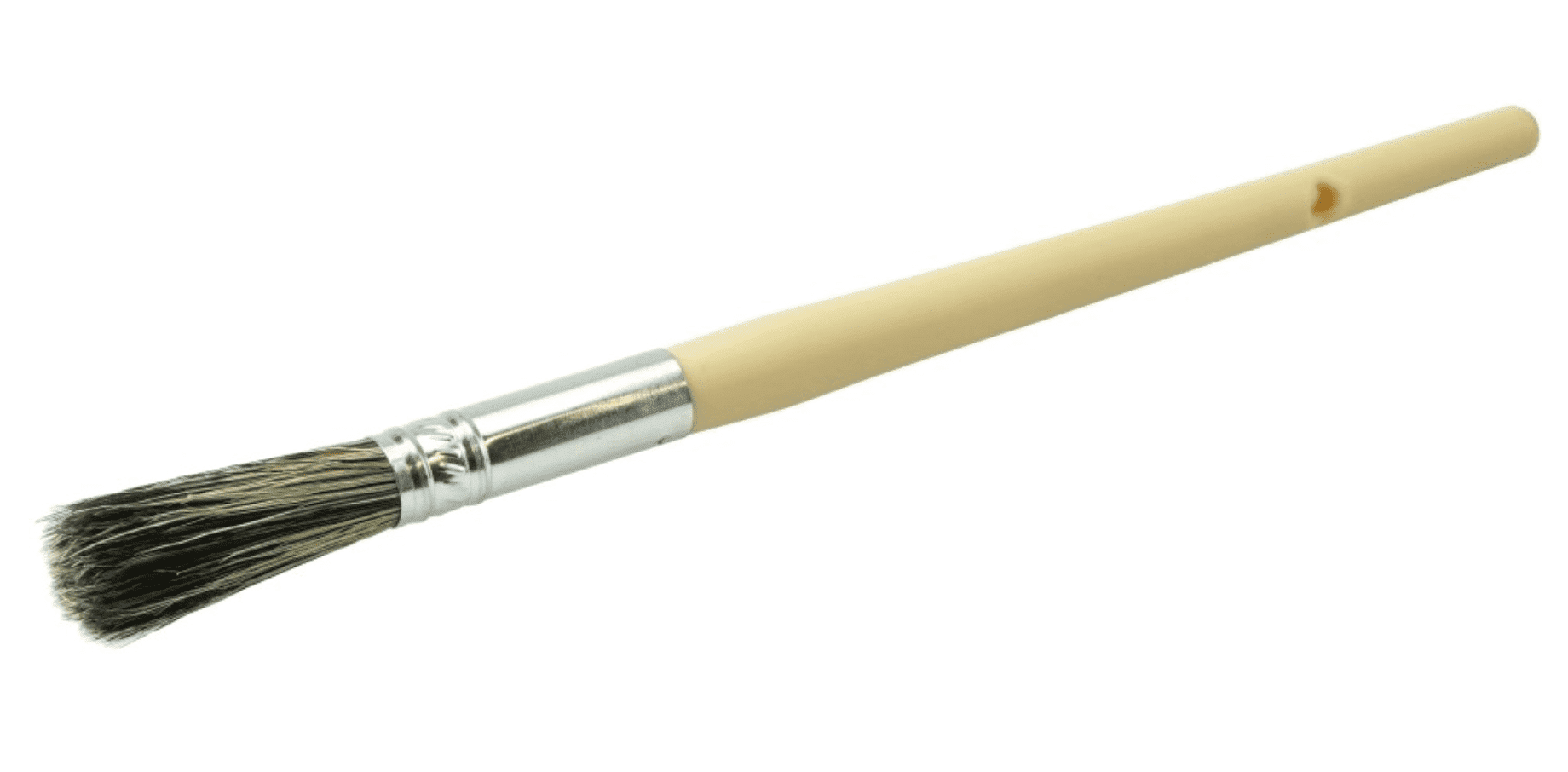Picture of #2  7/16" Round Sash Brush, Grey Bristle Fill, 1-3/4" Trim Length, Plain Foam Handle