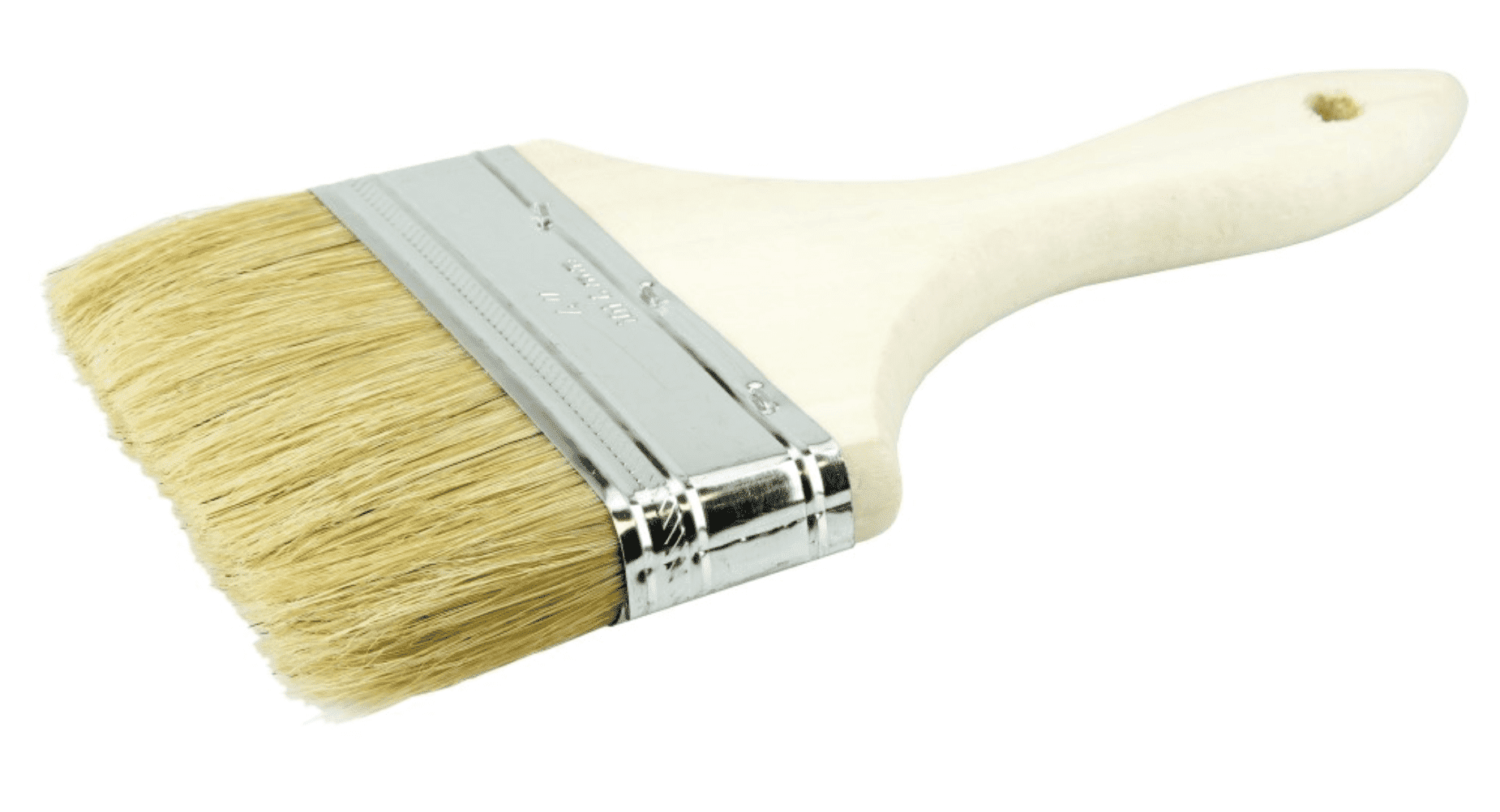 Picture of 4" Vortec Pro Chip & Oil Brush, 5/8" Thick, White Bristle, 1-3/4" Trim Length, Wood Handle
