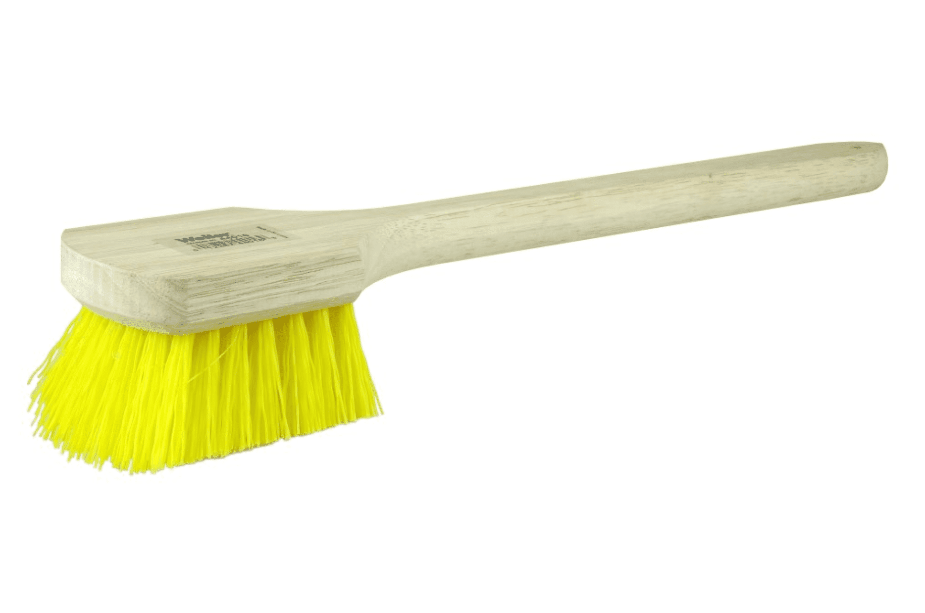 Picture of 20" Utility Scrub Brush, Yellow Polypropylene, Long Handle, Wood Block