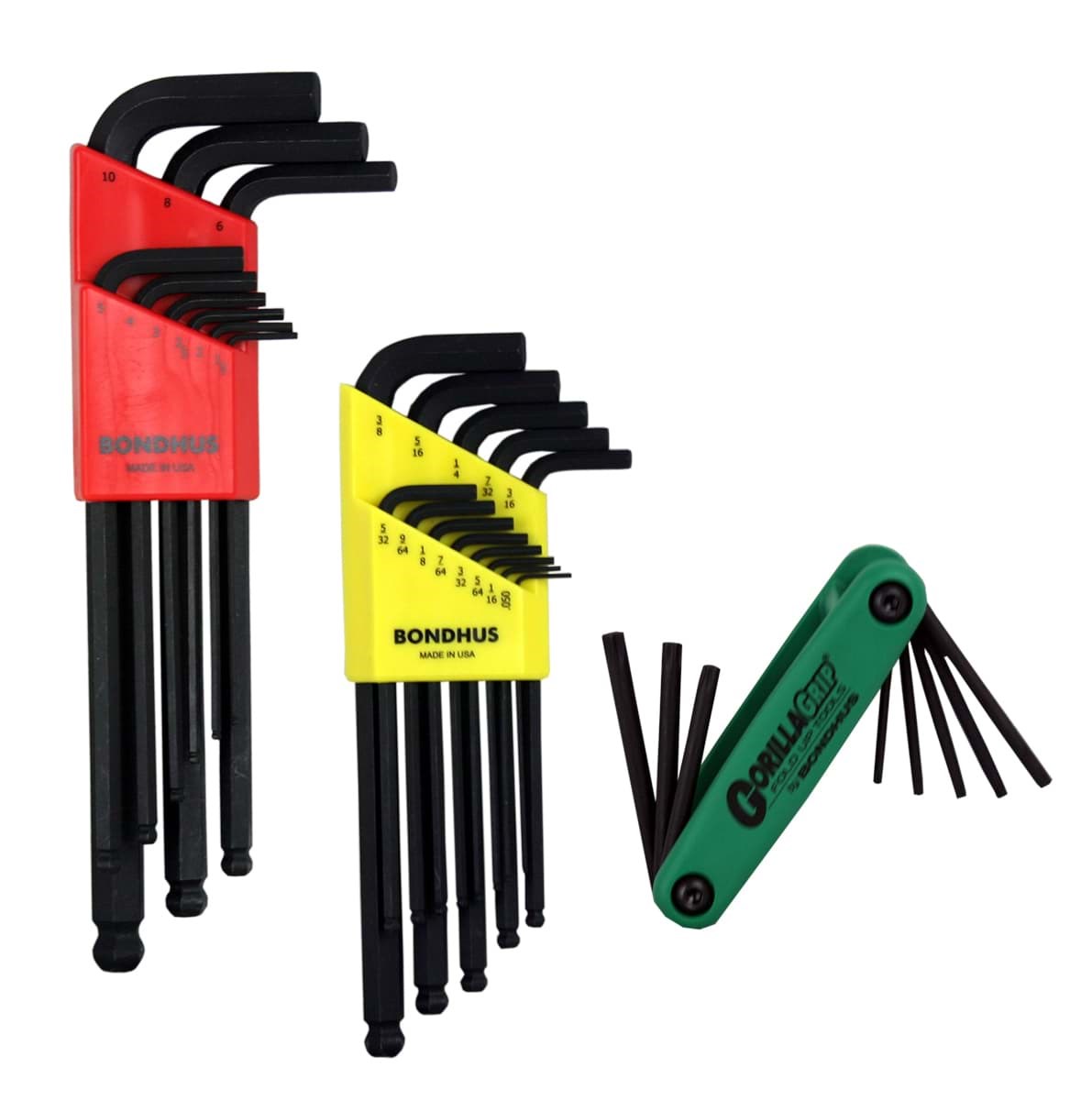 Picture of Triple Pack - Ball L-wr Sets 10937 (.050-3/8), 10999 (1.5-10mm) & GorillaGrip Fold-Up Set 12632 (T6-T25)