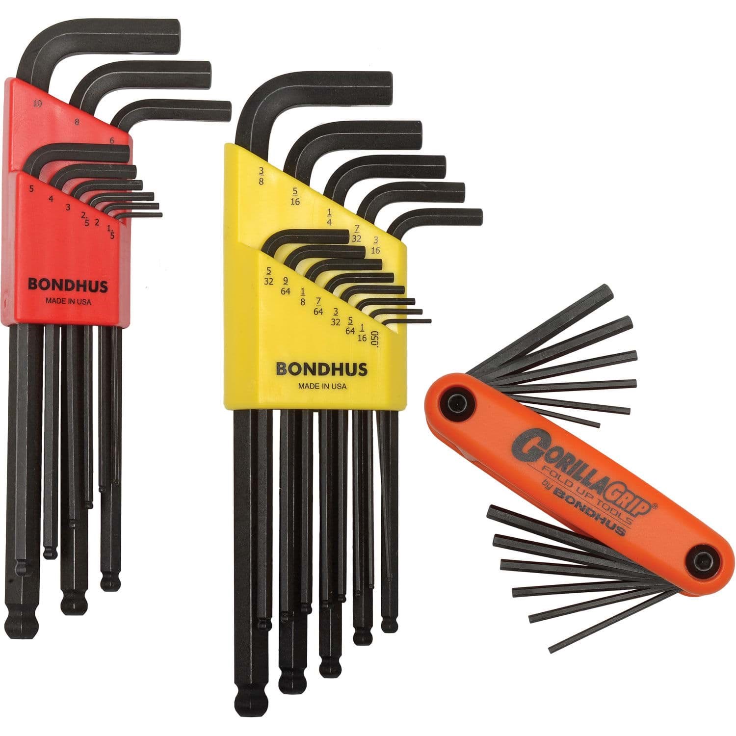 Picture of Triple Pack - Ball L-WR Sets 10937 (.050-3/8), 10999 (1.5-10mm) & GorillaGrip Fold-Up Set 12550 (5/64-5/32 & 1.5-5mm)
