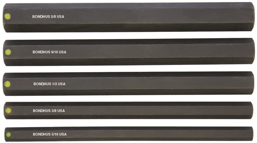 Picture of Set 5 ProHold Hex Bits 6" (5/16-5/8") Bits Only in Clamshell