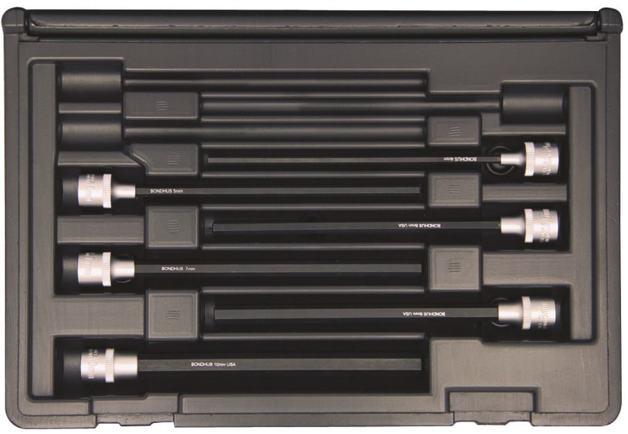 Picture of Set 6 ProHold Hex Bits 6" (4-10mm) w/Sockets in Molded Black Case