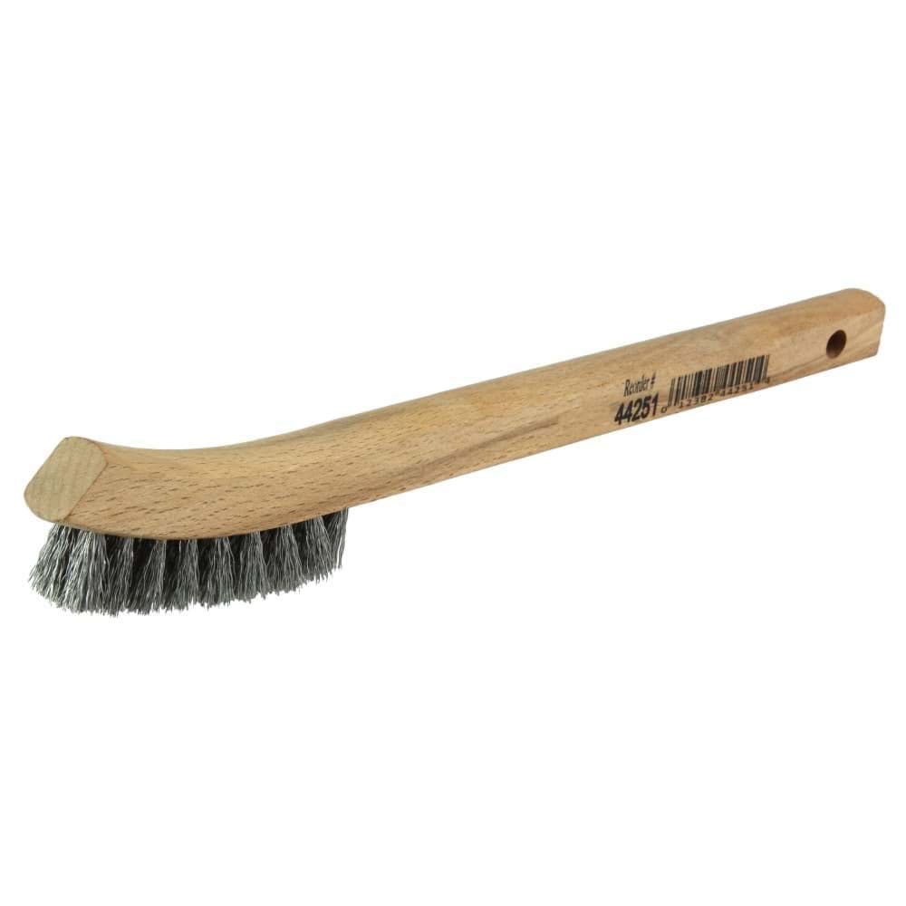 Picture of Small Hand Wire Scratch Brush, Crimped Aluminum Fill, Wood Block, 2 x 9 Rows