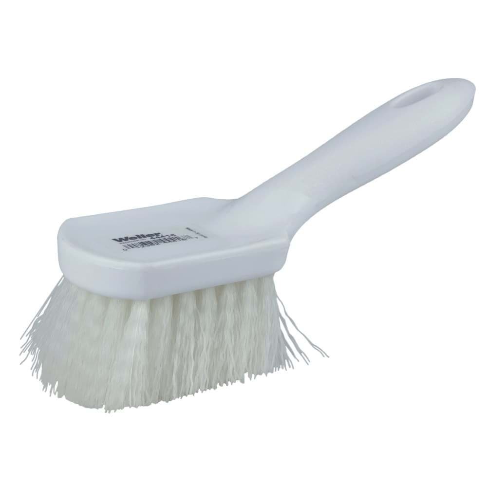 Picture of 8" Utility Scrub Brush, White Nylon Fill, Short Handle, Plastic Block