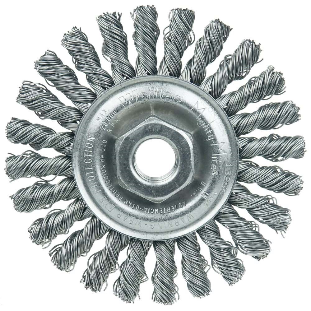 Picture of Cable Twist Knot Wire Wheel 4", .020" Steel Fill, 5/8"-11 UNC Nut, Vending Ready