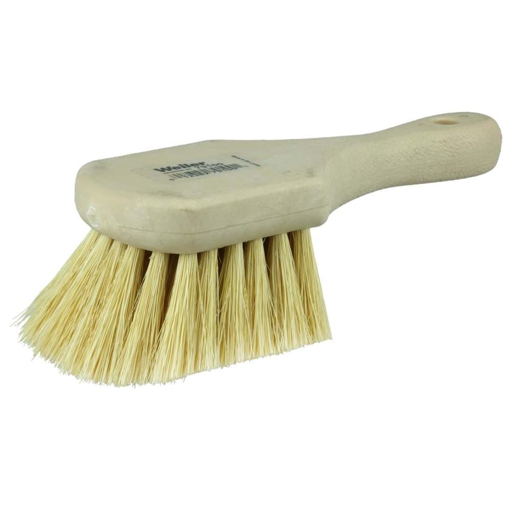 Picture of 8" Utility Scrub Brush, White Tampico Fill, Short Handle, Foam Block