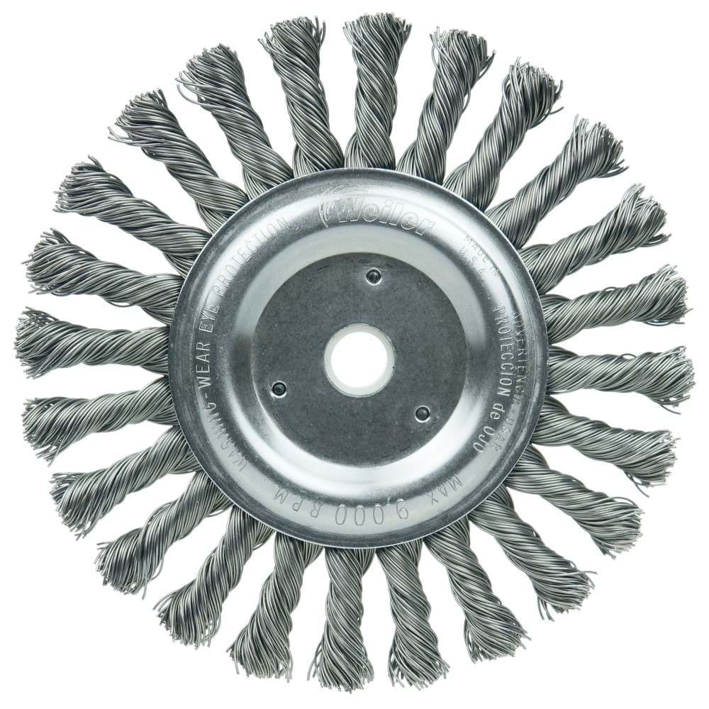 Picture of 6" Cable Twist Knot Wire Wheel, .023" Steel Fill, 5/8"-1/2" Arbor Hole, Vending Ready