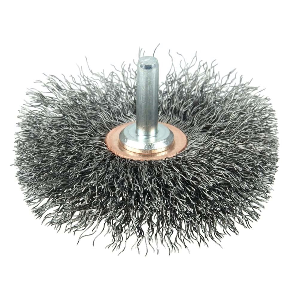 Picture of 3" Stem-Mounted Crimped Wire Wheel, .0118" Steel Fill, 1/4" Stem, Vending Ready