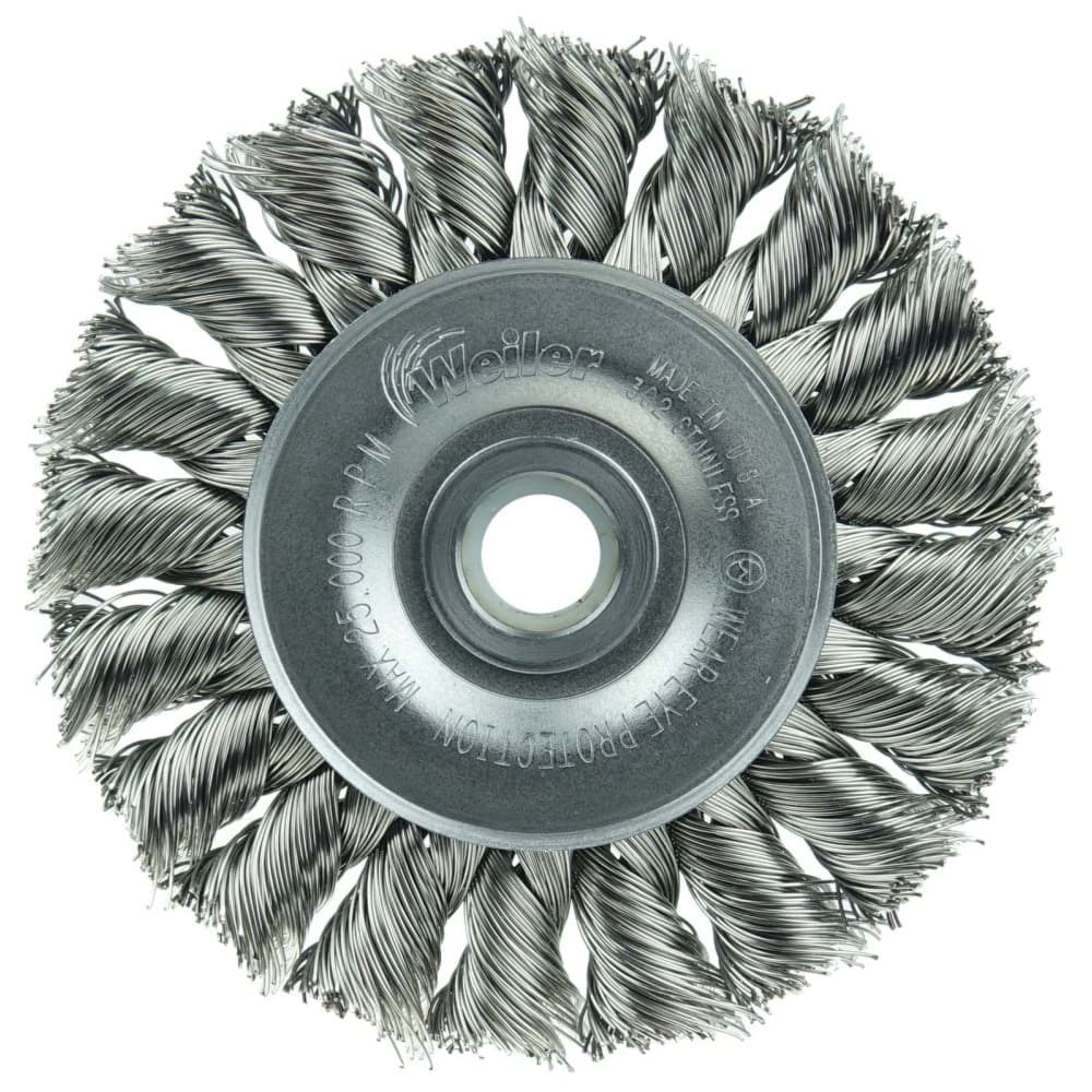 Picture of 3" Standard Twist Knot Wire Wheel, .014" Stainless Steel Fill, 1/2"-3/8" Arbor Hole, Vending Ready