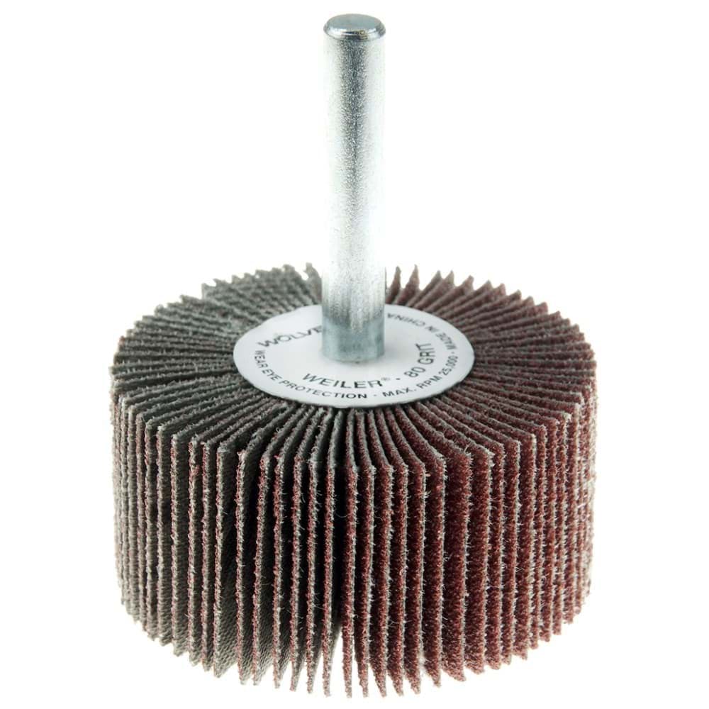 Picture of 2" x 1" x 80AO Wolverine Coated Abrasive Flap Wheel, 1/4" Stem, Vending Ready