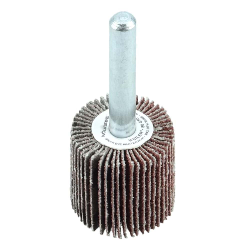 Picture of 1" x 1" x 60AO Wolverine Coated Abrasive Flap Wheel, 1/4" Stem, Vending Ready