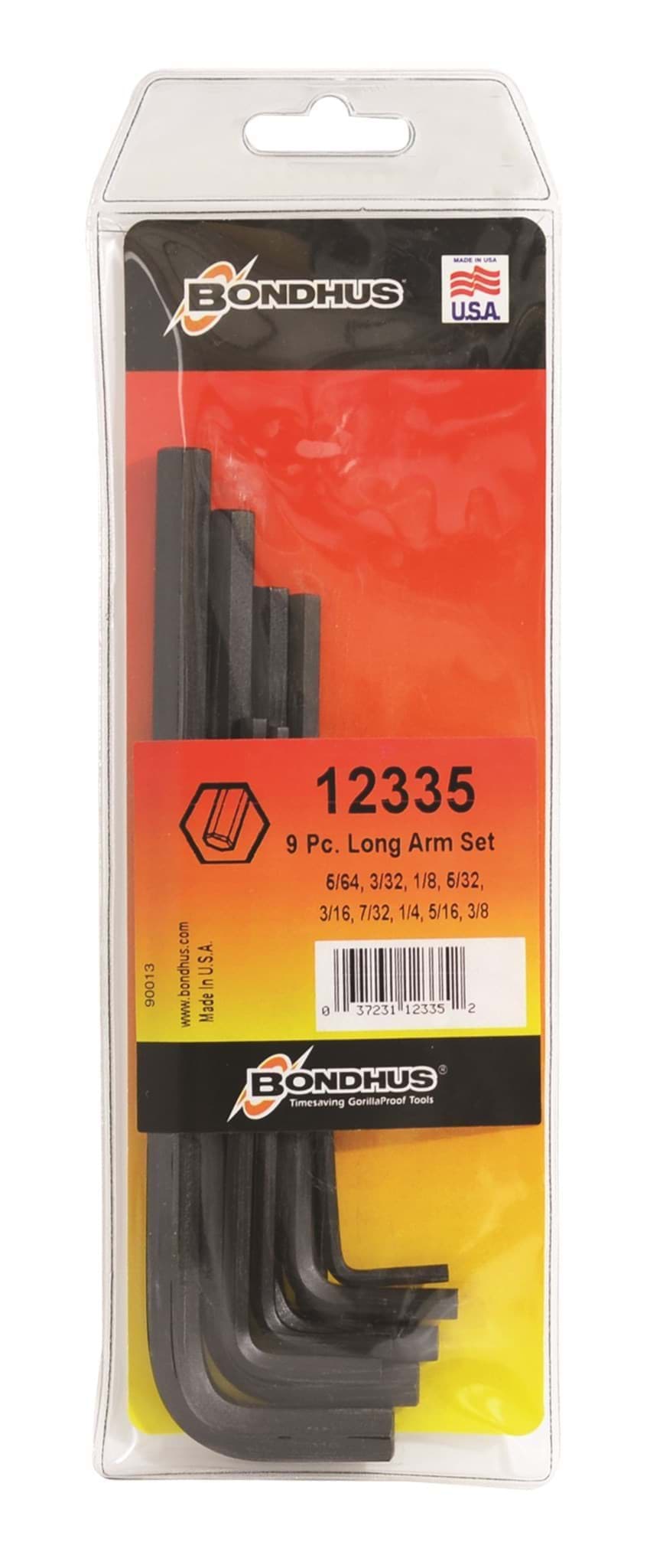 Picture of Set 9 Hex Key Set Long (5/64-3/8") w/o 7/64 & 9/64 Pouch