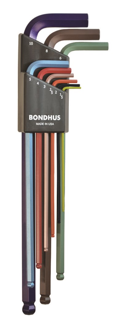 Picture of Set 9 ColorGuard™ Ball End L-Wrench - Extra Long Arm (1.5-10mm)