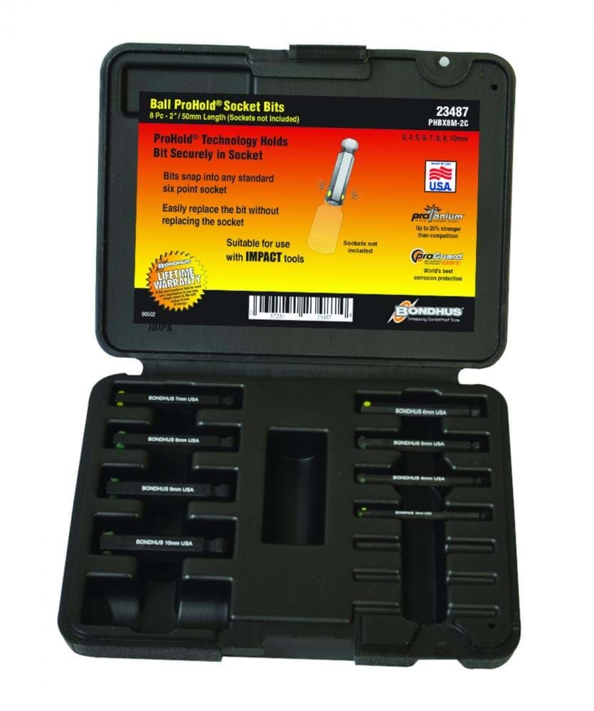 Picture of Set 8 ProHold Ball Bits 2" (3-10mm) Bits Only in Molded Black Case