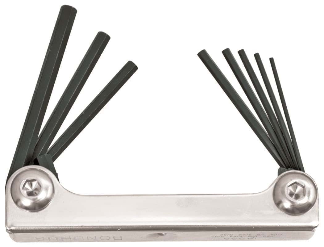 Picture of Set 8 Hex Metal Handle Fold-up Tools .050-5/32"